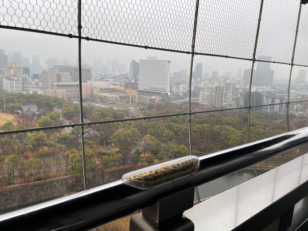 오사카성 천수각 전망대에서 본 시내 풍경